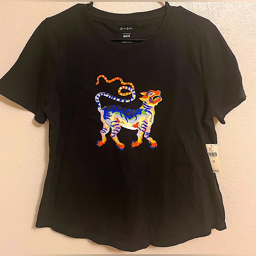 Anthropologie Sarah Gordon Tiger Tee New